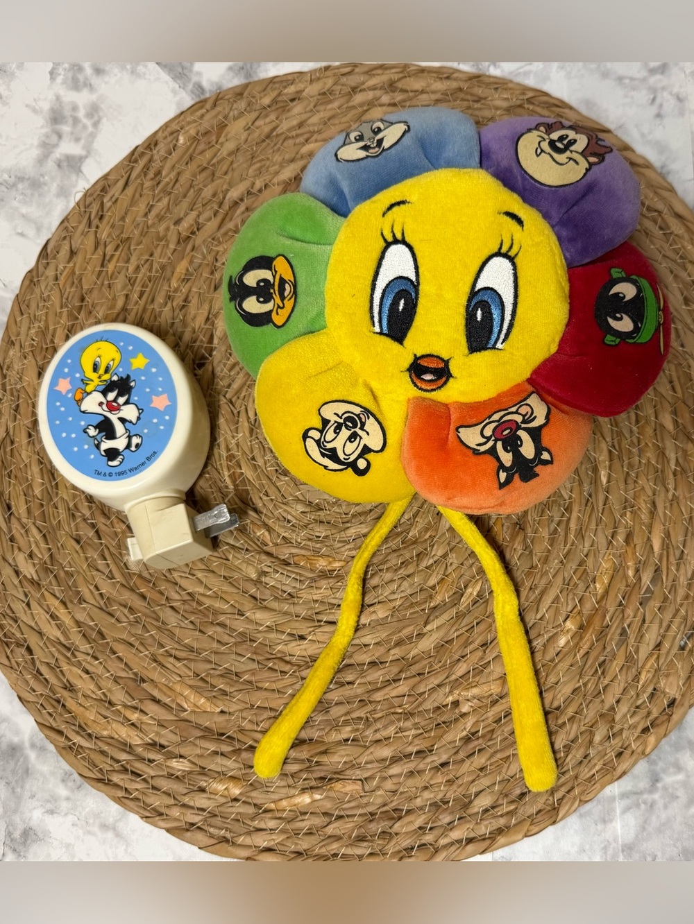Looney Tunes Tweety Flower Plush Toy - Yellow Multicolor Petals